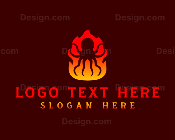 Octopus Flame BBQ Logo