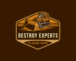 Bulldozer Excavator Demolition logo