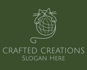 Kitten Yarn Ball logo design