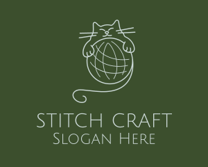 Kitten Yarn Ball logo design