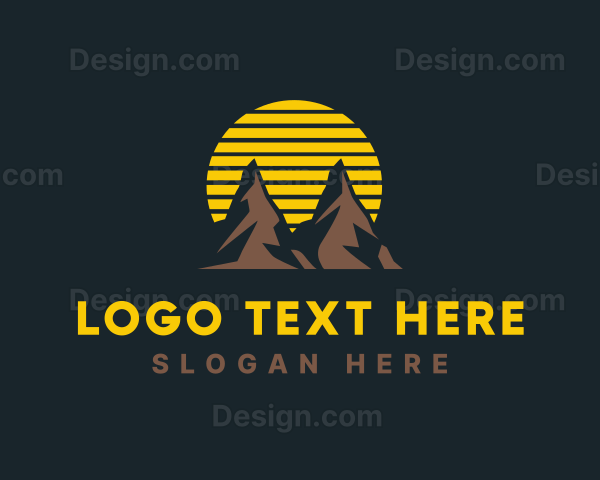 Outdoor Sunset Mountain Logo