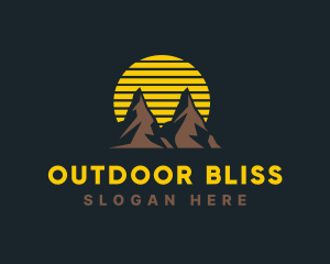 Outdoor Sunset Mountain  logo design