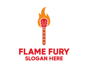 Solo Guitar Fire logo design