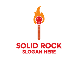 Solo Guitar Fire logo design