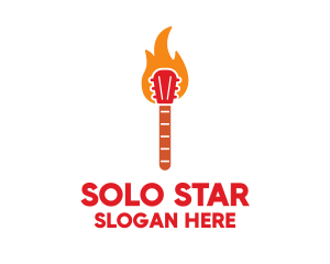 Solo Guitar Fire logo design