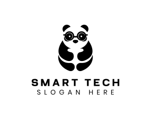 Panda Smart Eyeglasses logo design