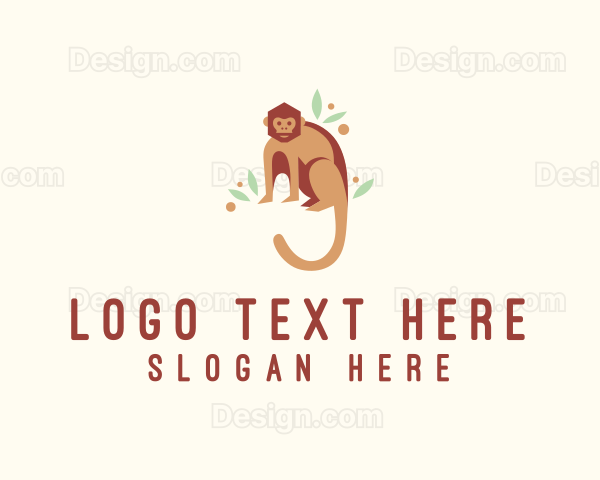 Monkey Macaque Animal Logo