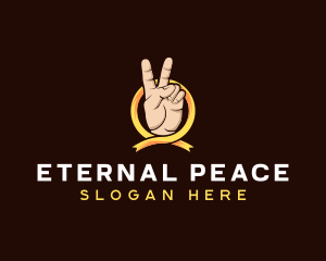 Peace Sign Hand logo design