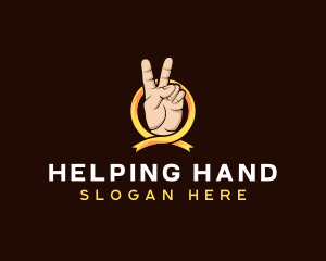 Peace Sign Hand logo design