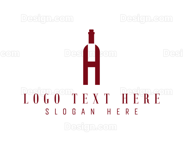 Red Wine Letter H Logo