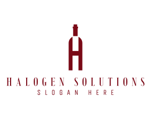 Red Wine Letter H logo design