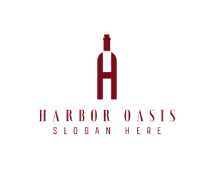 Red Wine Letter H logo design