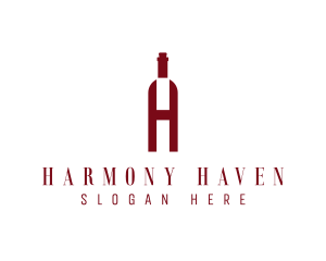 Red Wine Letter H logo design