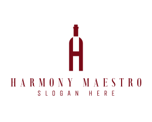 Red Wine Letter H logo design