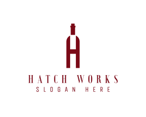 Red Wine Letter H logo design