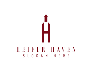 Red Wine Letter H logo design