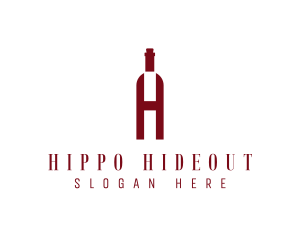 Red Wine Letter H logo design