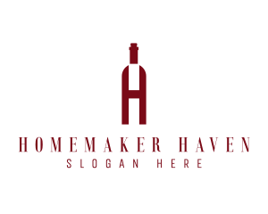 Red Wine Letter H logo design