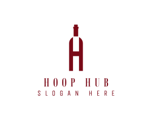 Red Wine Letter H logo design