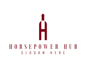 Red Wine Letter H logo design