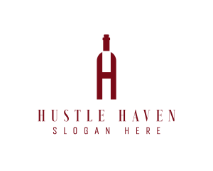 Red Wine Letter H logo design