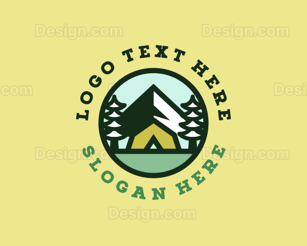 Hipster Forest Camp Badge Logo