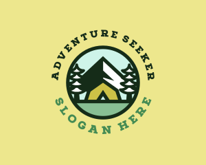 Hipster Forest Camp Badge  logo design