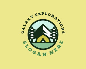 Hipster Forest Camp Badge  logo design