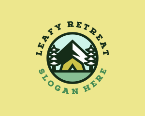 Hipster Forest Camp Badge  logo design