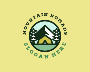 Hipster Forest Camp Badge  logo design