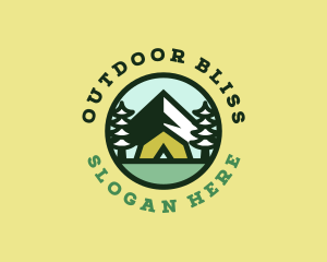 Hipster Forest Camp Badge  logo design