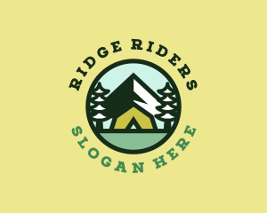 Hipster Forest Camp Badge  logo design