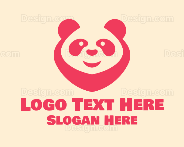 Pink Happy Panda Logo