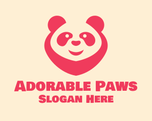 Pink Happy Panda  logo design