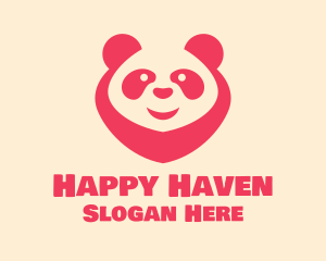 Pink Happy Panda  logo design