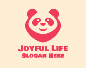 Pink Happy Panda  logo design