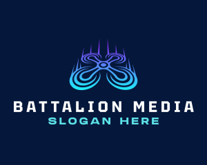 Flying Aerial Drone logo design