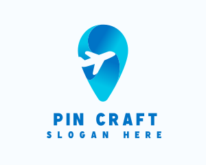 Airplane Location Pin logo design