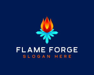 Fire Flame Ice logo design