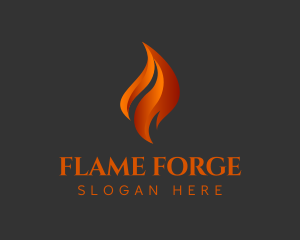 Orange Fire Blaze logo design