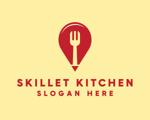 Food Restaurant Location Finder logo design