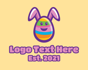 Colorful Easter Bunny Egg logo