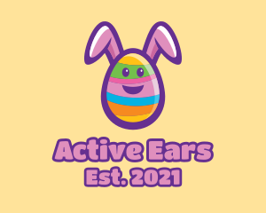 Colorful Easter Bunny Egg logo design