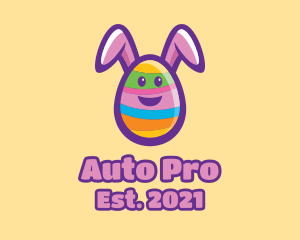Colorful Easter Bunny Egg logo