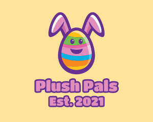 Colorful Easter Bunny Egg logo design