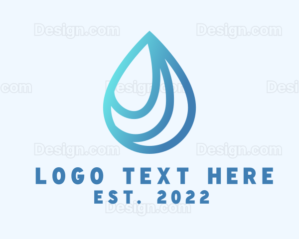 Water Droplet Fluid Logo