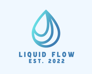 Water Droplet Fluid logo design