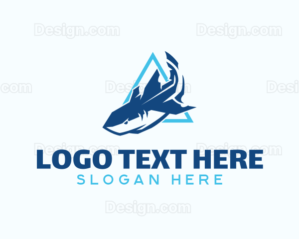 Geometric Shark Predator Logo