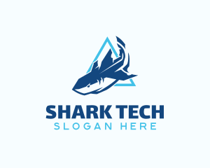 Geometric Shark Predator logo design