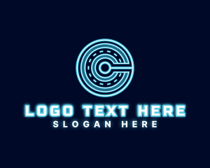 Hologram Technology Letter C logo